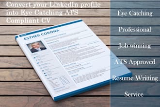 convert your linkedin profile into CV and rewrite your CV