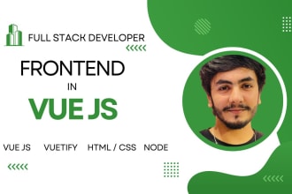 develop vuejs web application using vuetify, tailwind, node
