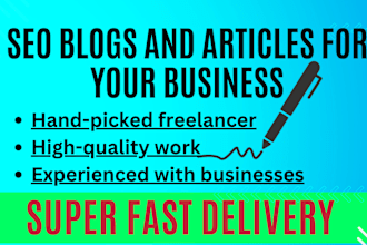 write SEO focused blogs and articles for you