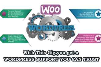 support wordpress and woocommerce website reliably for you