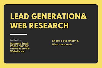 do lead generation and excel data entry