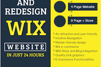 design wix or redesign a wix website design or wix blog online store