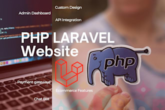 develop a responsive website in PHP, laravel, and javascript