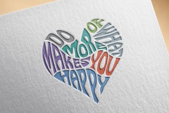 design an amazing word art in a heart shape