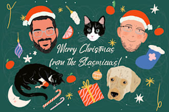 draw personalized family greeting cards