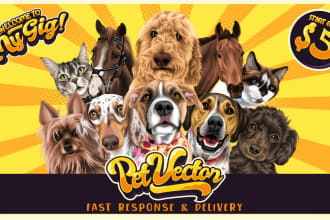 make your pet into  cartoon vector art under 24 hours