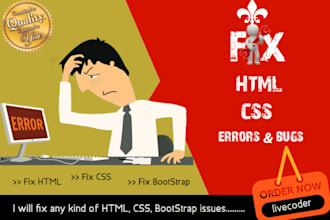 fix any html, css,php bug or error