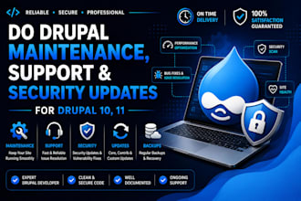 do drupal maintenance, support and security updates for drupal 10, 11