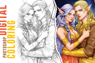 do vibrant digital coloring of ai pictures for cover page