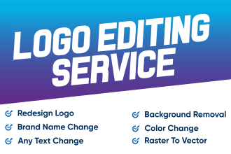 edit amend update, revamp, modify or redesign your logo