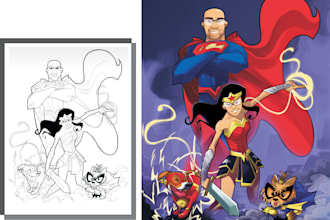 create comic book and custom illustration