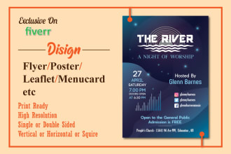 design flyer, poster, media kit, banner etc