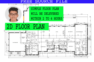do architectural 2d floor plan, in autocad quick and perfectly