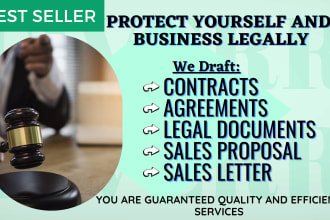 professionally draft legal agreements, legal contract, letter and sales proposal