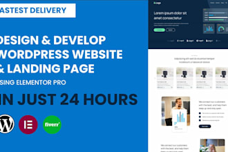 create a wordpress creative landing page in 24 hours