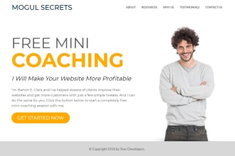 create a stunning one page website or landing page