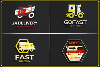design creative logistic logo for transport truck delivery