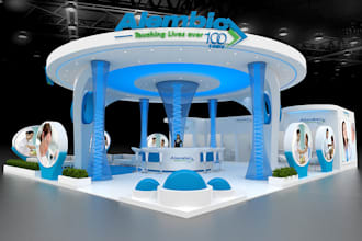 design 3d exhibition stall and logo