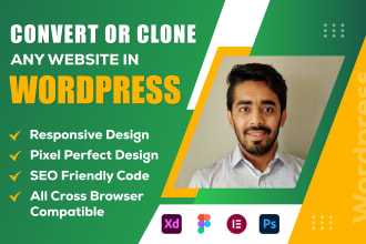 develop wordpress website from figma, adobe xd and PSD