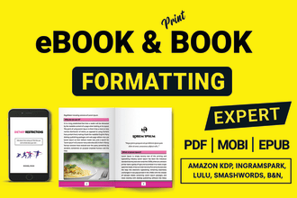 book formatting, book design, and ebook design for publishing