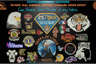 do clean embroidery digitizing convert to dst, jef, pes, exp in few hr