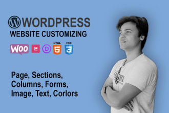 customize wordpress website and make pages