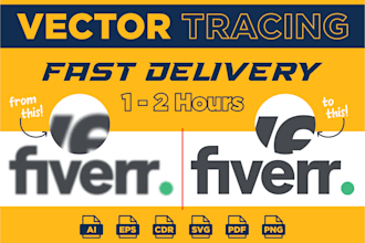 vector trace or redo logo or image in 2 hours