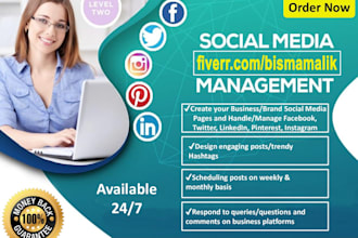 design social media posts also manage page