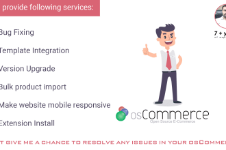 create website and fix any problem of oscommerce website
