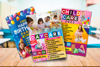 make day care , child care , birthday , school , graduation flyers