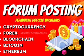 do forex, crypto, btc promotion by forum posting backlinks