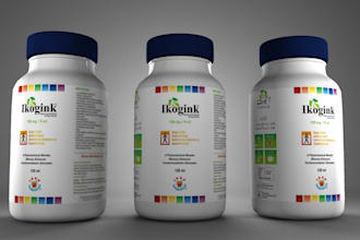 put your logo, picture or label on a 3d realistic bottle