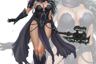 create custom game character art from wow dnd ff or any game