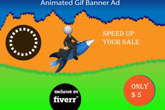 make custom animated GIF banner for your website and social media advertisement