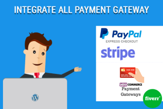 integrate stripe paypal for woocommerce  website