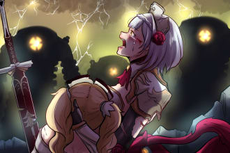 draw a beatifull anime manga walpaper and poster for you