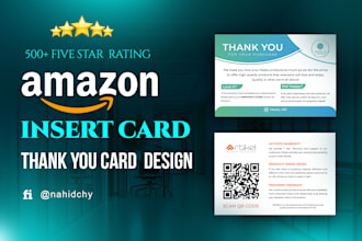 design thank you card, insert card for amazon product