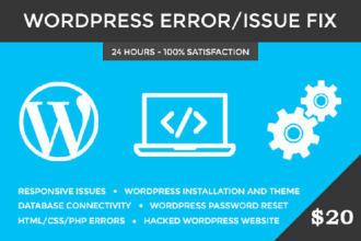 fix wordpress issue, error, problem, bugs