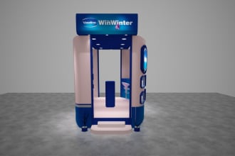 design elegant stalls or booth for exhibition and fair