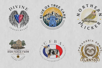 create vintage, hand drawn style logo design