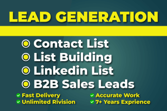 do b2b lead generation, linkedin leads, prospect list and email list building