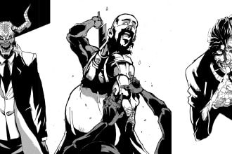 drawing concept character or illustration black and white