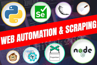 do web scraping data mining automation with python selenium puppeteer nodejs
