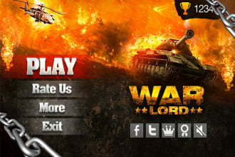 design games graphics ui menu, popups, buttons, game logo