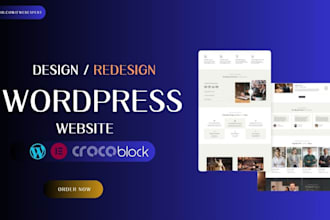 do wordpress website design or redesign with elementor, crocoblock jet engine