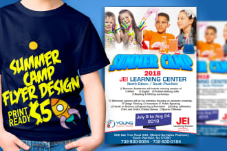 design summer camp educational flyer poster