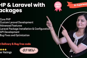 create and fix laravel and PHP web applications