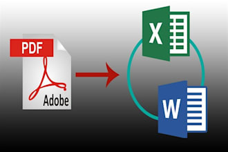 convert PDF to word and excel