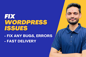 fix wordpress issues, bug fix, any critical error fast