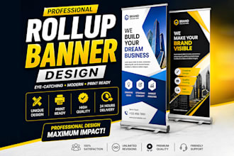 design professional roll up banner, standee and signage design